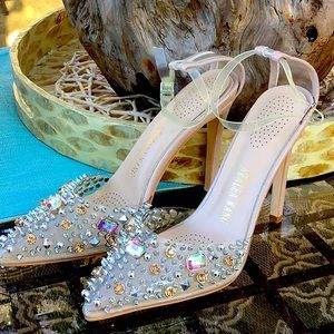 Azalea Wang Bling jewel spiked heels